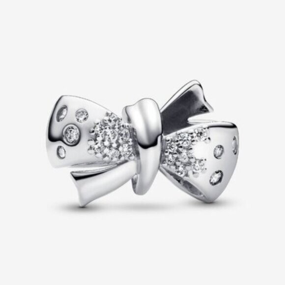 Pandora Sparkling Bow Charm - Picture 1 of 3